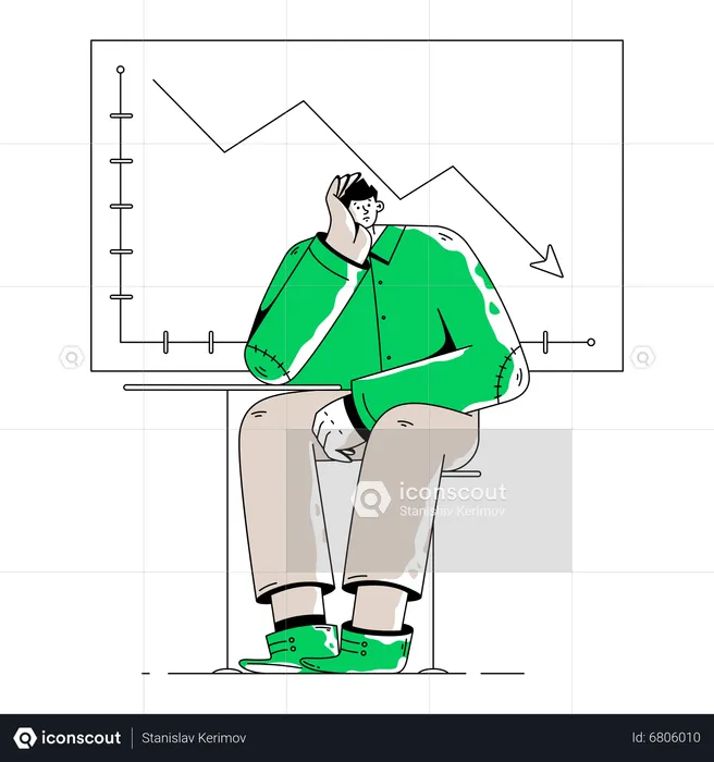 Man Is Saddened By A Poor Performance  Illustration