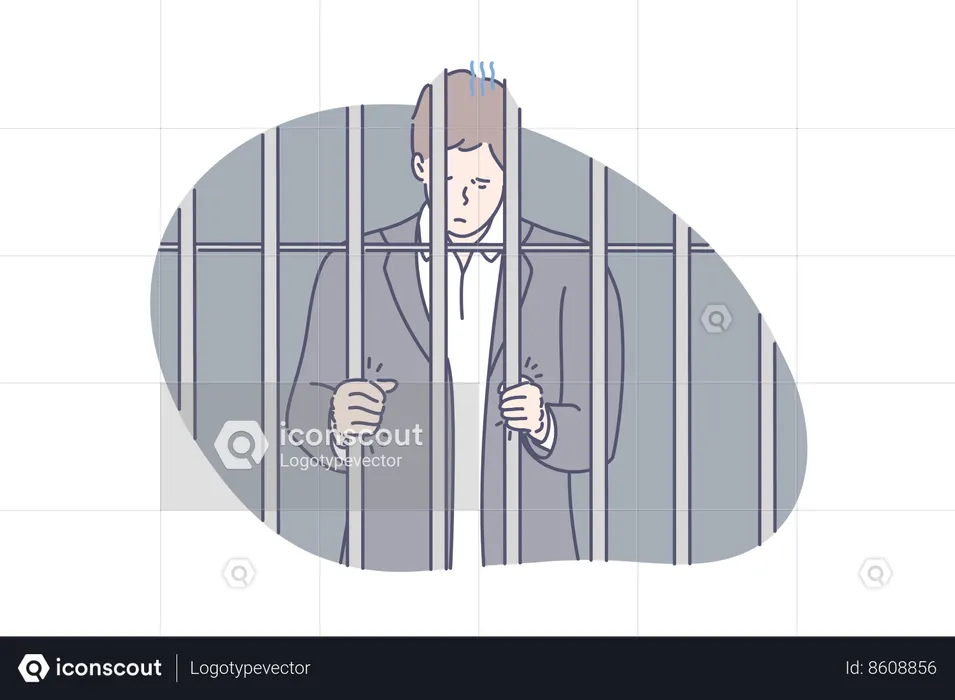 Man is sent to jail  Illustration