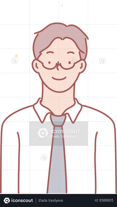 Man is standing and happy  Illustration