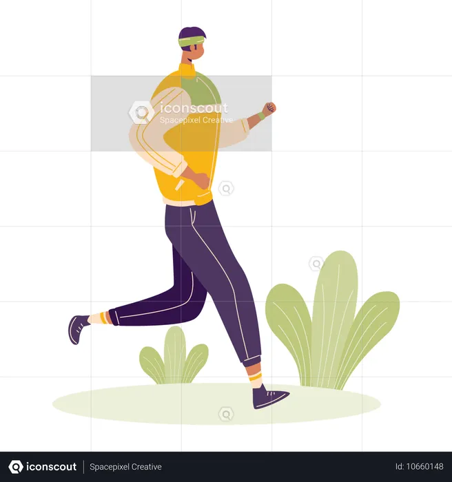 Man jogging in park  Illustration