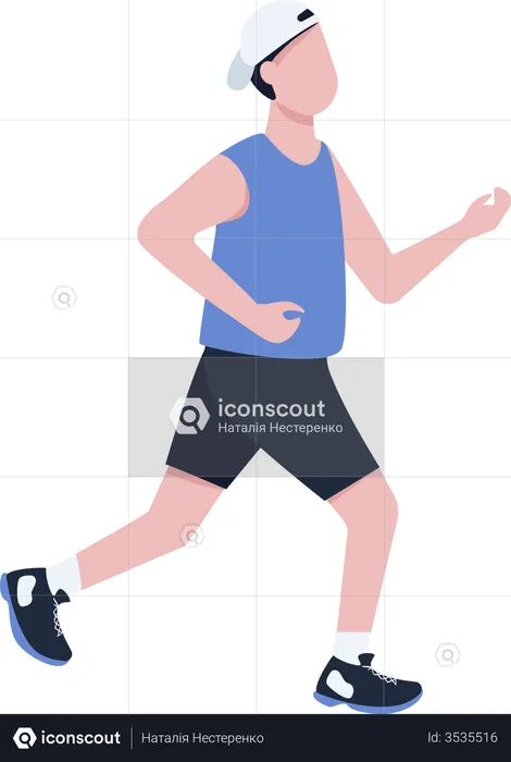 Man jogging outside  Illustration