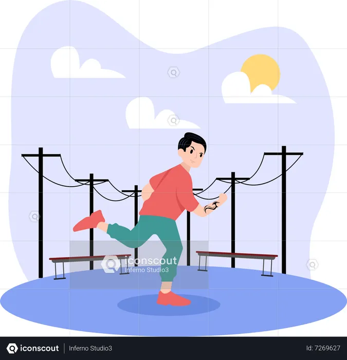 Man Jogging Workout  Illustration