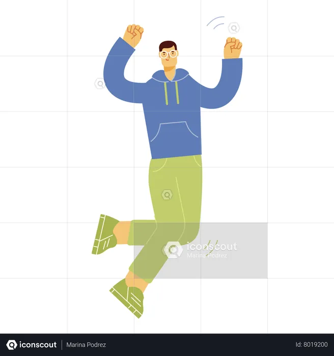 Man jumping and enjoying  Illustration