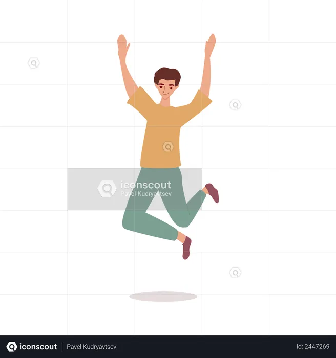 Man jumping in air  Illustration