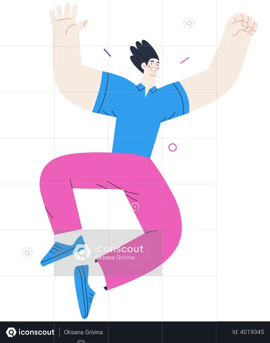 Man Jumping In Air  Illustration