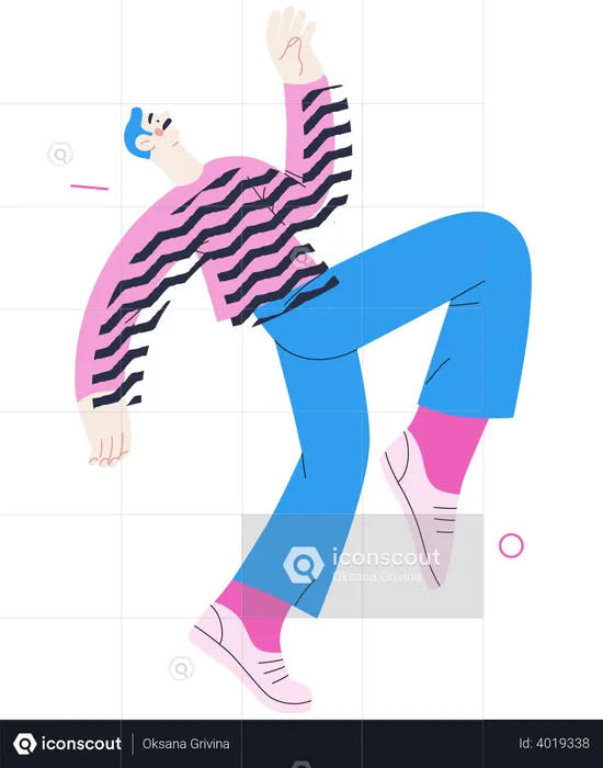 Man Jumping In Air  Illustration