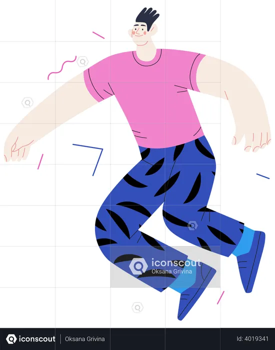 Man Jumping In Air  Illustration