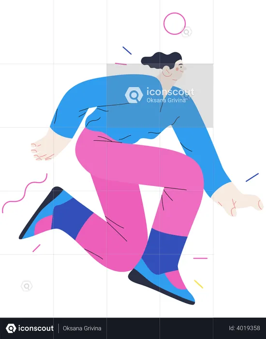 Man Jumping In Air  Illustration