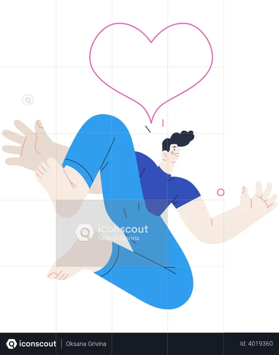 Man Jumping In Air  Illustration