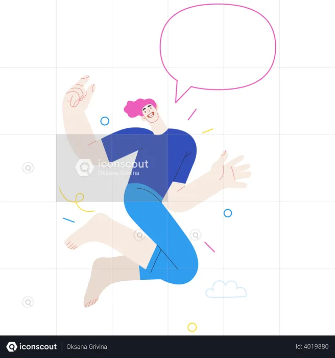 Man Jumping In Air  Illustration