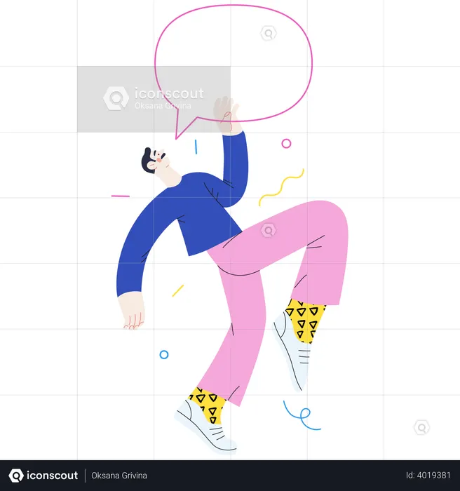 Man Jumping In Air  Illustration