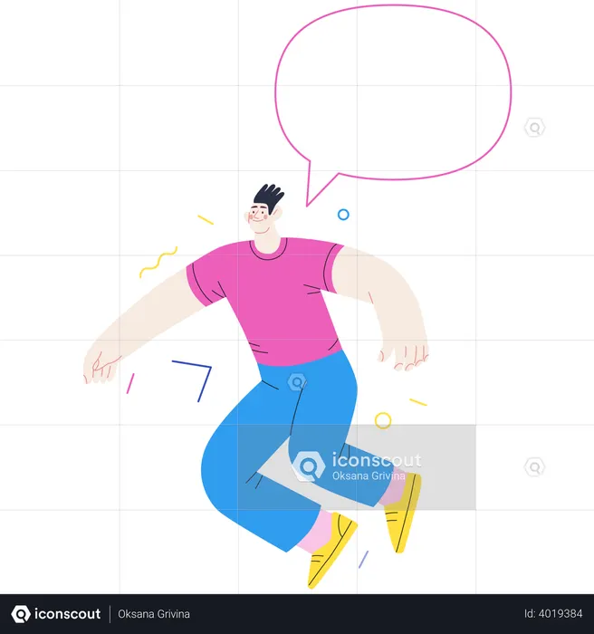 Man Jumping In Air  Illustration