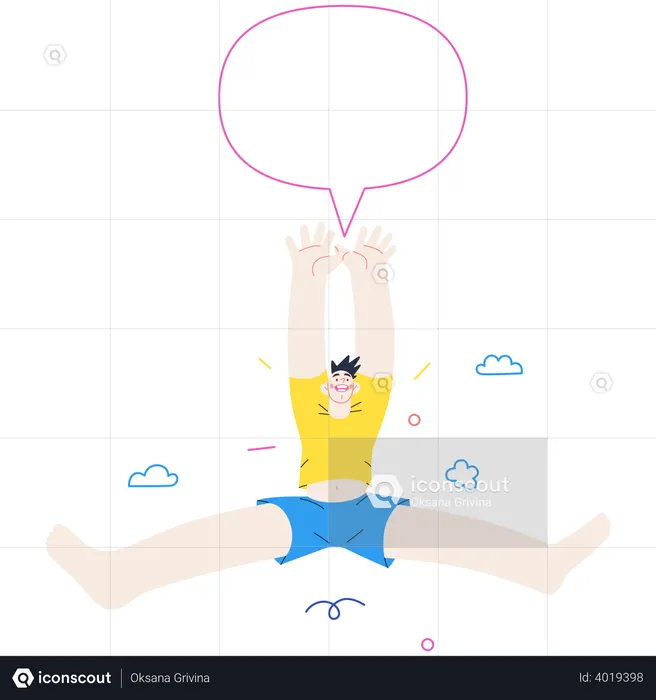 Man Jumping In Air  Illustration