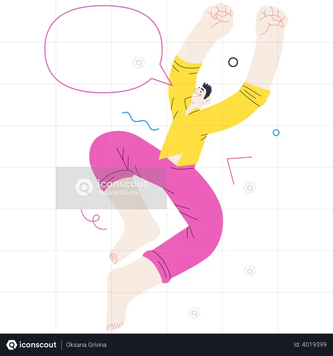 Man Jumping In Air  Illustration