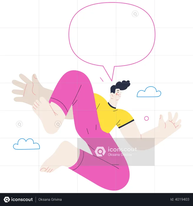 Man Jumping In Air  Illustration