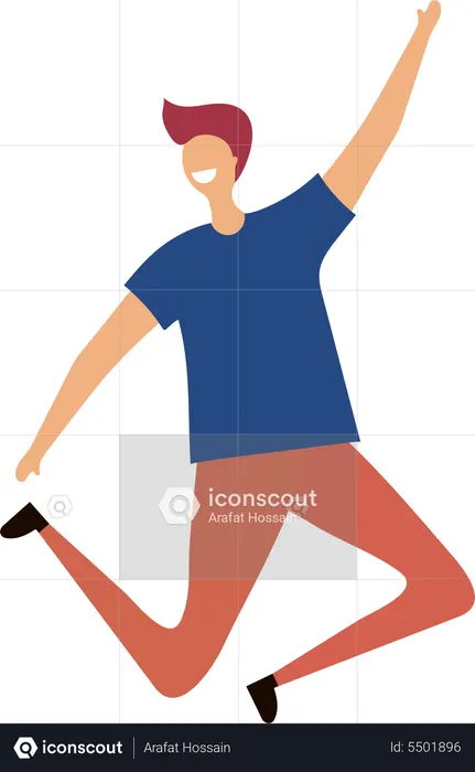 Man Jumping In Air  Illustration