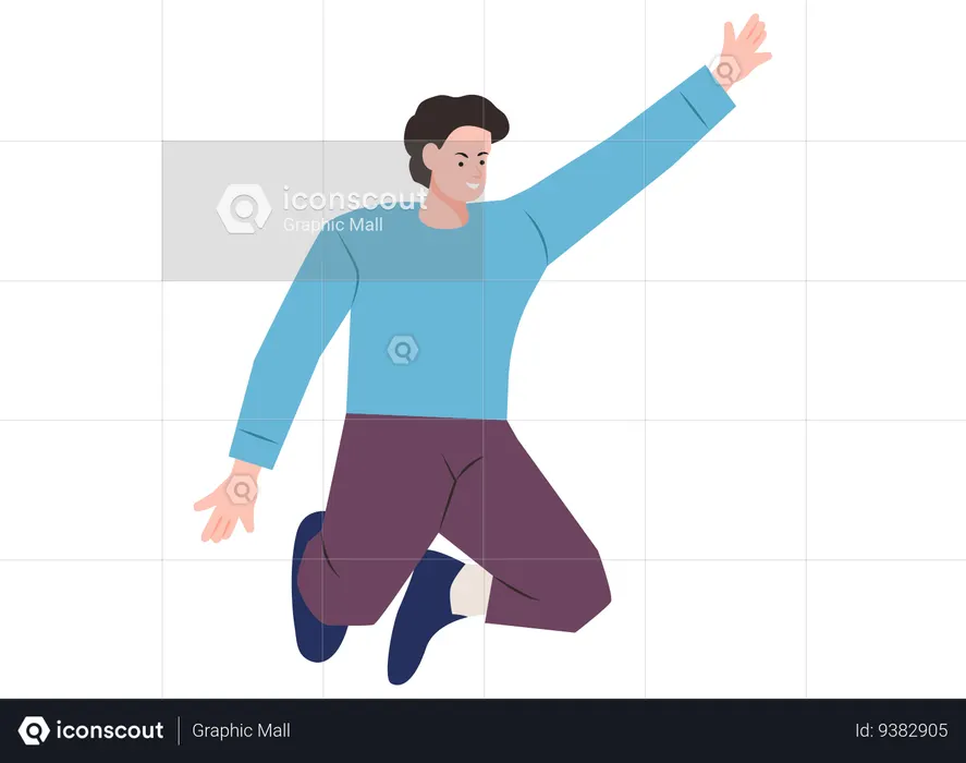 Man Jumping In Air  Illustration