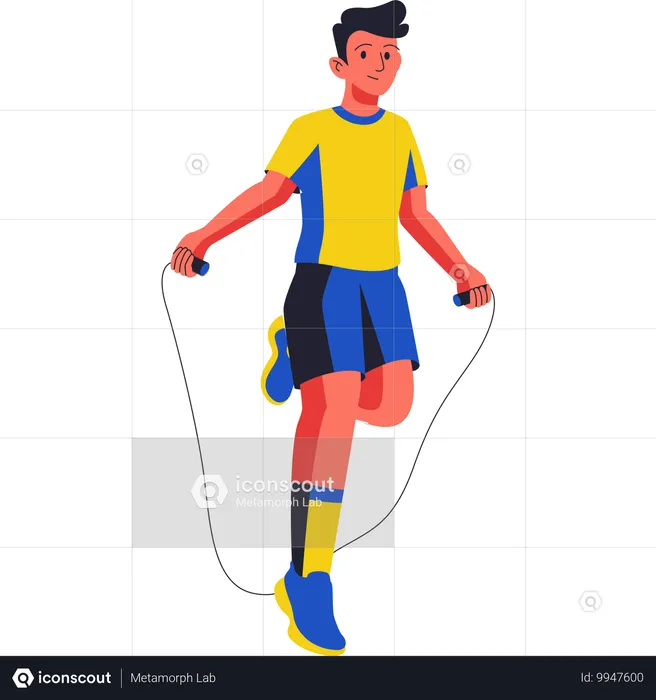 Man Jumping Rope  Illustration