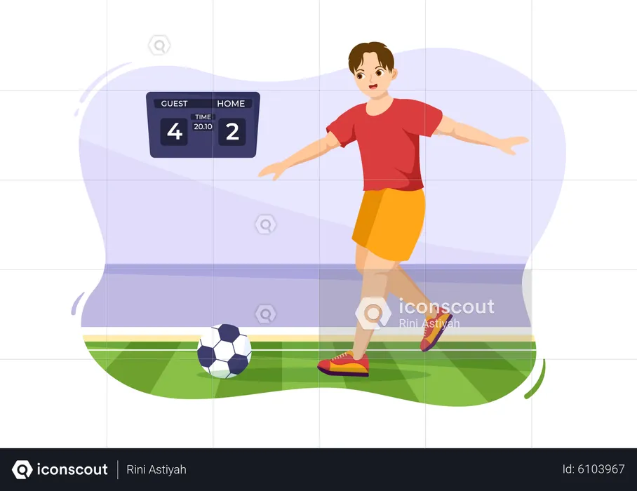 Man kicking soccer ball  Illustration