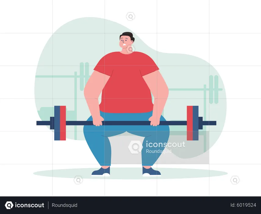 Man lifting barbell  Illustration