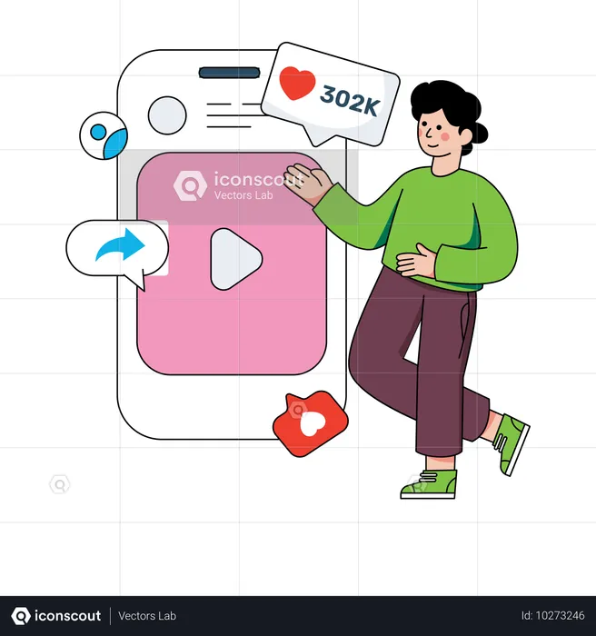 Man Like and Share Social Post  Illustration