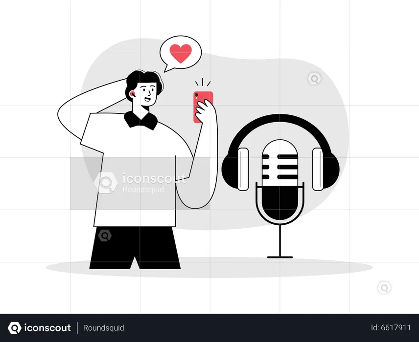 Man like audio podcast  Illustration