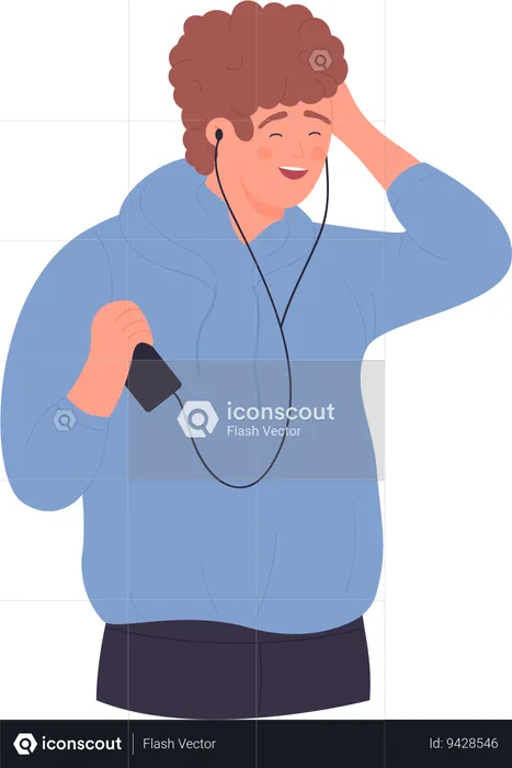 Man listen music  Illustration