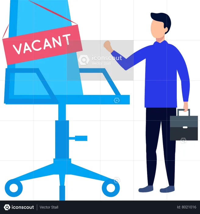 Man looking at job vacancy  Illustration