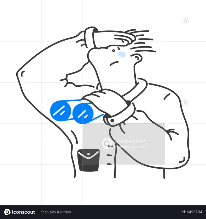 Man Looking Distance Using Binoculars  Illustration