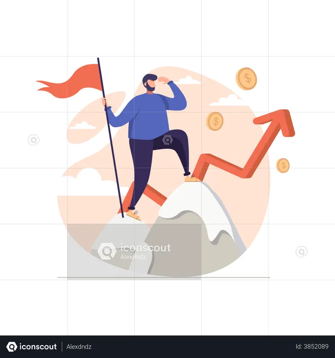 Man looking for business opportunity  Illustration
