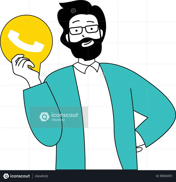 MAn looking for call  Illustration