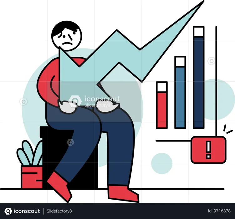 Man loss in Stock market  Illustration