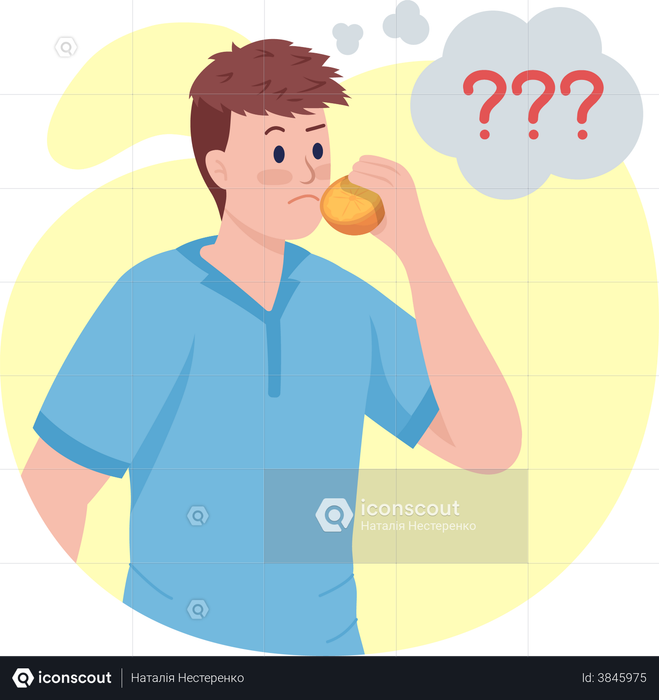 best-premium-man-lost-sense-of-smell-illustration-download-in-png