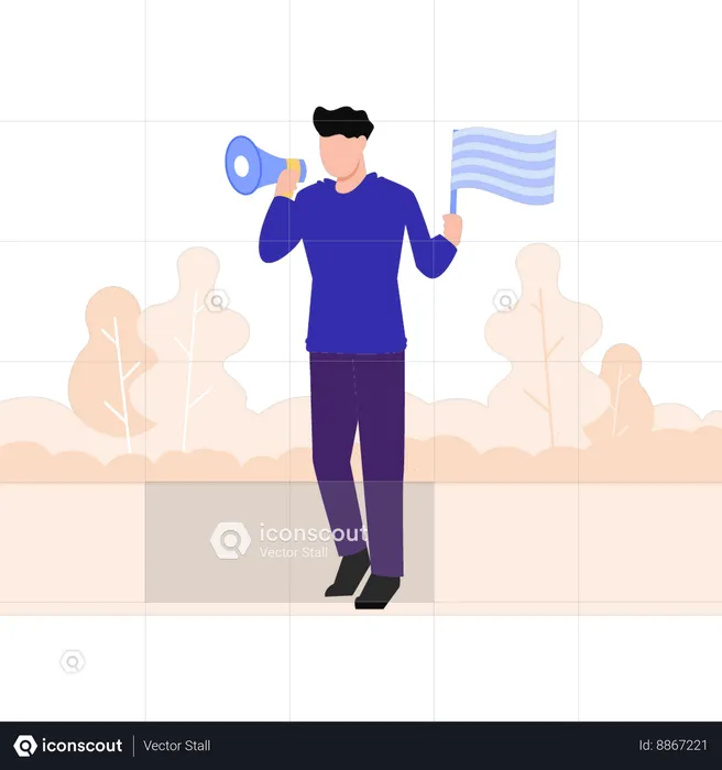 Man making announcement  Illustration