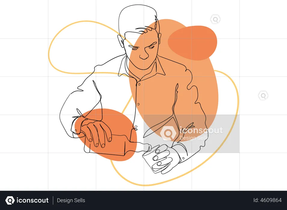 Man Making Drink  Illustration
