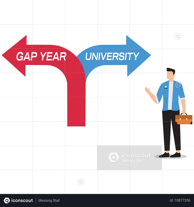 Man making graduation decision  Illustration