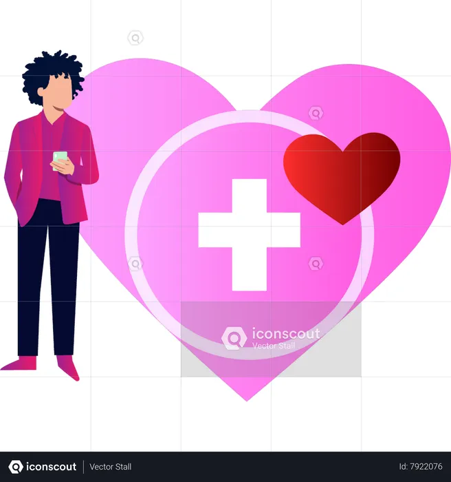 Man making medical donations  Illustration