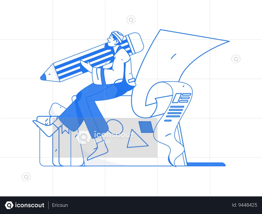 Man making shopping list  Illustration