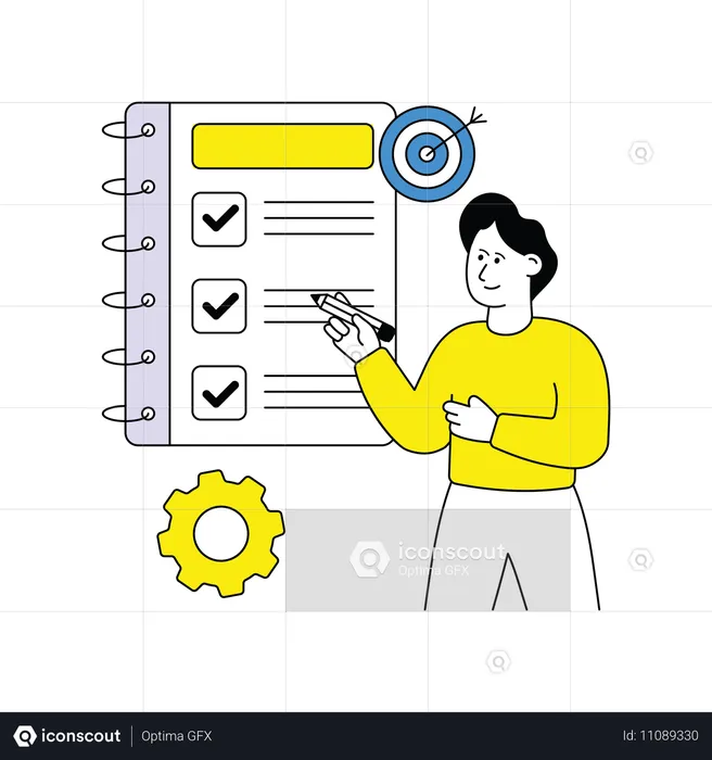 Man Managing Work Task  Illustration