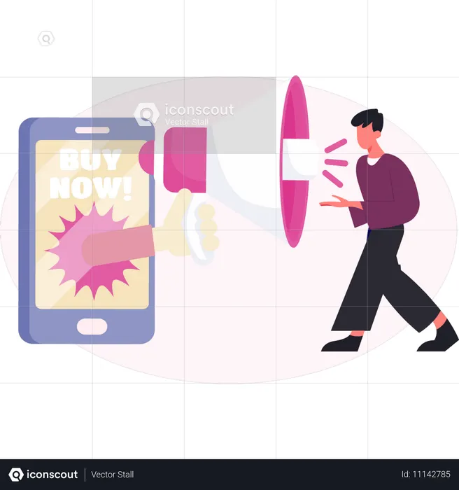 Man marketing online shopping  Illustration