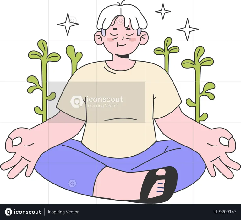 Man meditating  Illustration