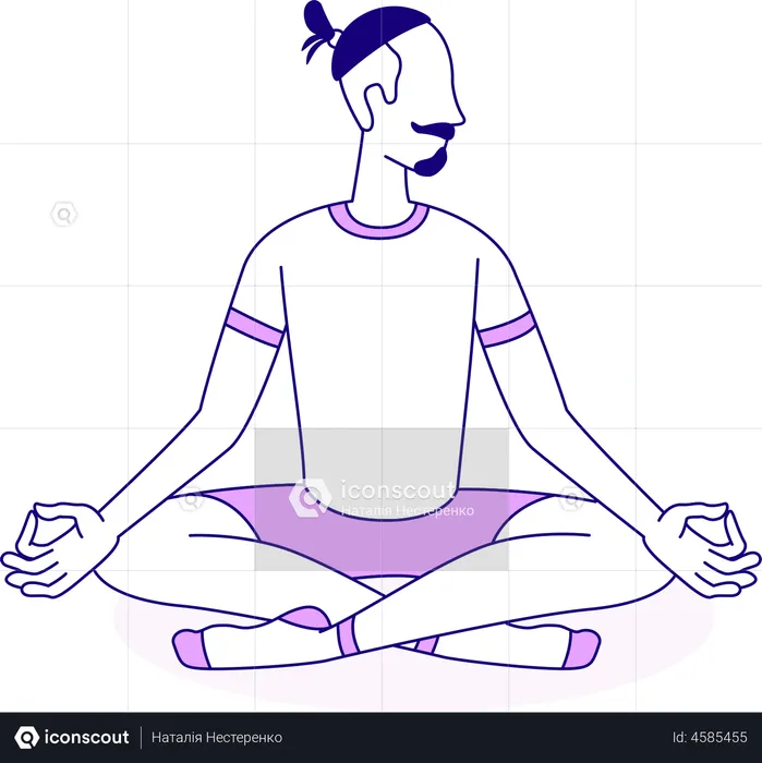 Man meditating  Illustration