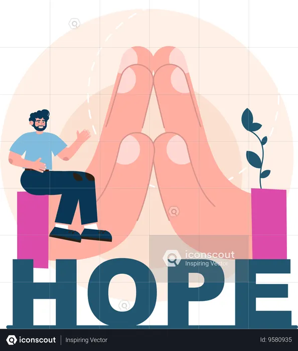 Man needs hope to live  Illustration