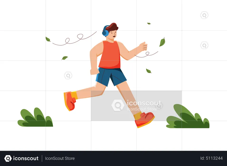 Man on a morning jog  Illustration