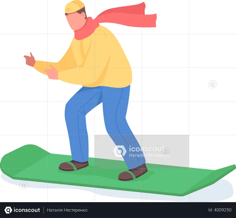 Man on snowboard  Illustration