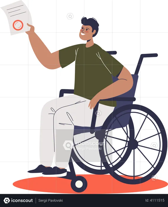 Man on wheelchair  Illustration