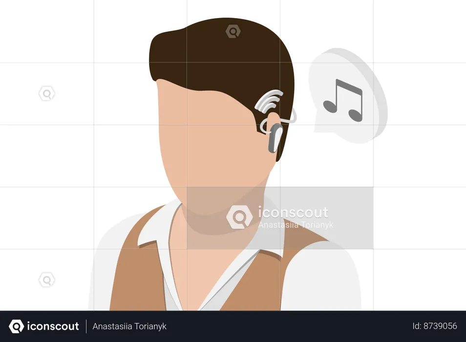 Man Open Ear Wireless Headphones  Illustration