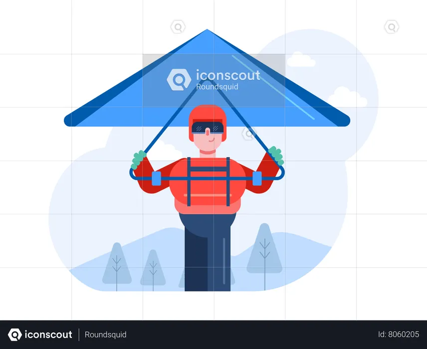 Man Paragliding  Illustration