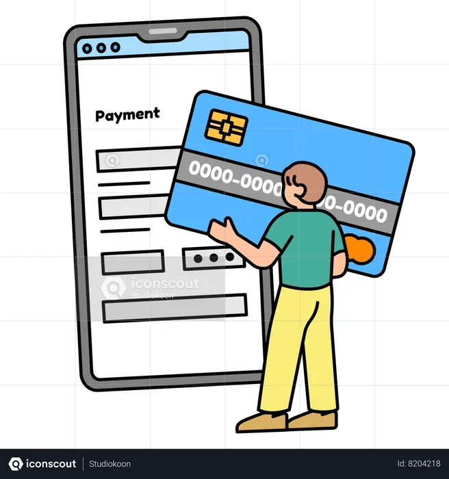 Man pay using card for shopping  Illustration