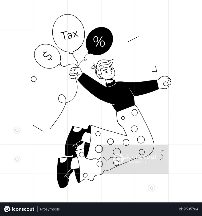 Man paying Income Tax  Illustration